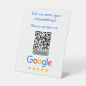 Panneau de piédestal de code QR de Google Avis (Recto)