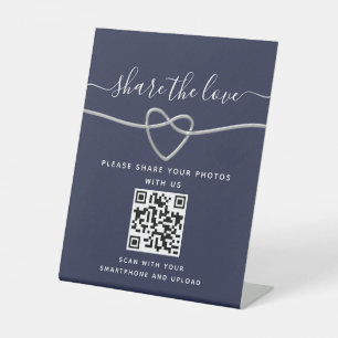Panneau de piédestal de code QR de mariage