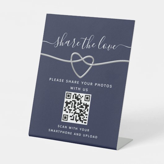 Panneau de piédestal de code QR de mariage (Recto)