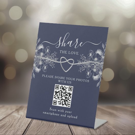 Panneau de piédestal de code QR de mariage