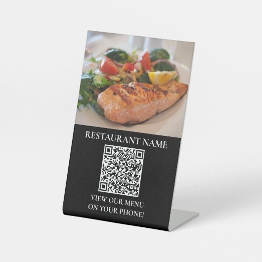 Panneau de piédestal de code QR de menu numérique  (Recto)