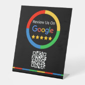 Panneau de piedestal de code QR de révision Google (Recto)