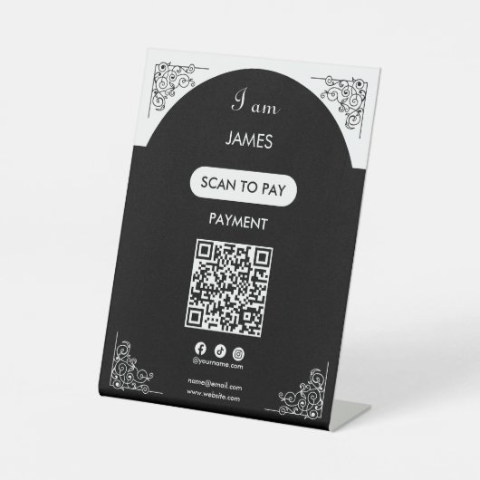 Panneau de piédestal de code QR d'entreprise à pai (Recto)