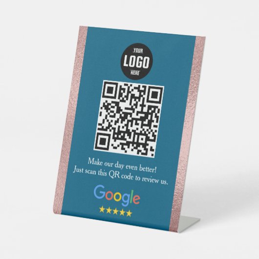 Panneau de piédestal de code QR pour avis Google p (Recto)