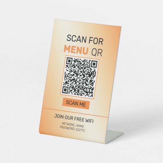 Panneau de piédestal de fond orange et beige (Recto)