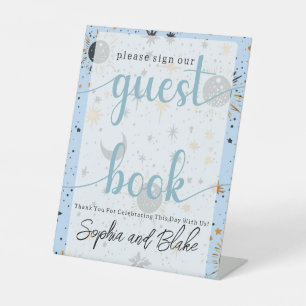 Panneau de piédestal de livre d'or de mariage céle