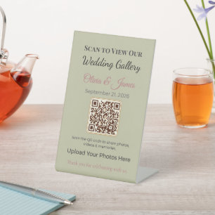 Panneau de piédestal de mariage Affichage QR élé