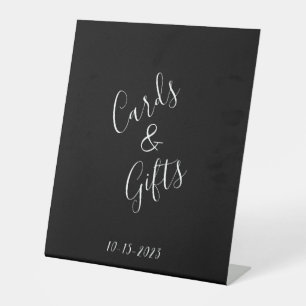Panneau de piédestal de mariage minimaliste noir e