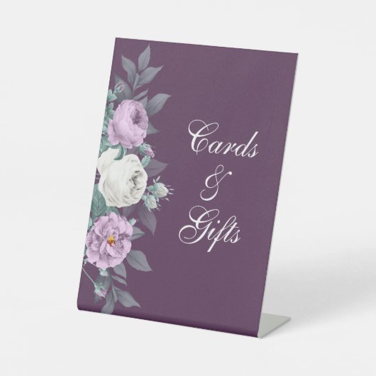 Panneau de piédestal de mariage violet foncé (Recto)