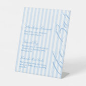 Panneau de piédestal de menu de boissons bleu (Recto)