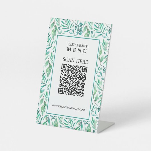Panneau de piédestal de menu numérique QR Code & F (Recto)