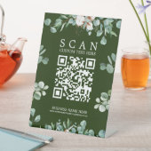 Panneau de piédestal de table de code QR vert gris (In SItu)