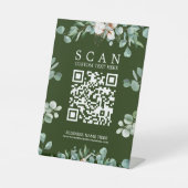 Panneau de piédestal de table de code QR vert gris (Recto)