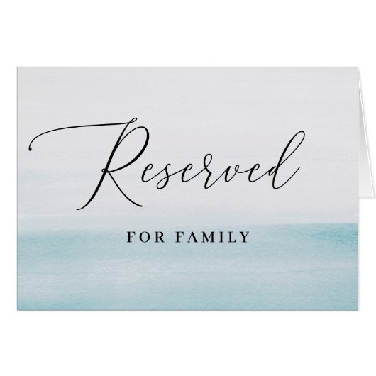 Panneau de placement de mariage bleu aquarelle | R (Devant Horizontal)