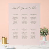Panneau de plan de siège en acrylique rose et vert (Mariage)
