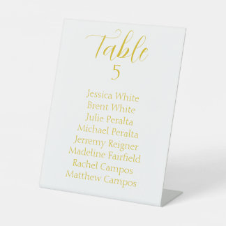 Panneau de Plan de Table de Mariage en Or Élégant
