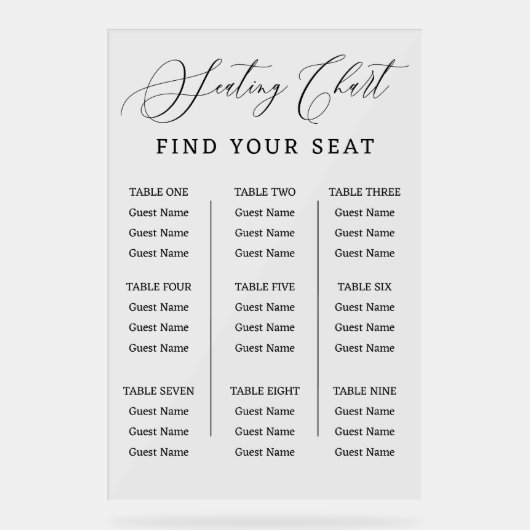 Panneau de plan de table de mariage « Trouvez votr (Recto)