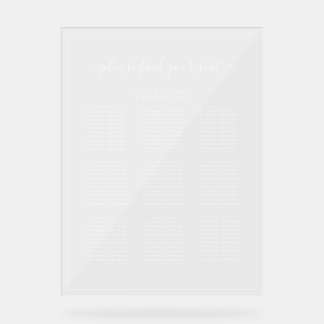 Panneau de plan de table en acrylique clair texte