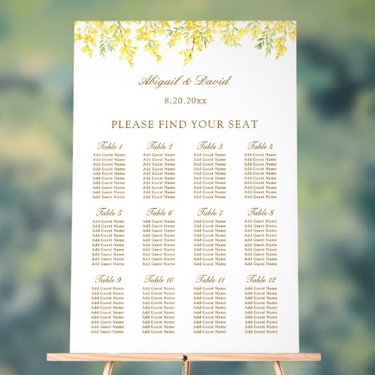 Panneau de plan de table en acrylique pour mariage (Neutre)