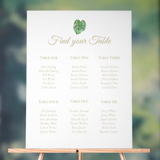 Panneau de plan de table en acrylique texte or feu (Neutre)