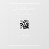 Panneau de plan de table QR Code de mariage modern (Feuille)