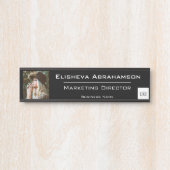 Panneau de plaque de nom de porte de bureau - Noir (Devant)