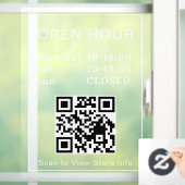 Panneau de porte à code QR heures d'ouverture text (Maison)