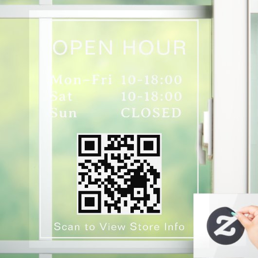 Panneau de porte à code QR heures d'ouverture text (Maison)