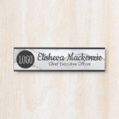 Panneau de porte de bureau argenté blanc Plaque de (Devant)