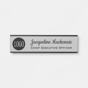Panneau de porte de bureau avec plaque de nom de l