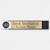 Panneau de porte de bureau en or long 25 cm Plaque (Devant)