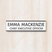 Panneau de porte de bureau Plaque de nom blanche (Devant)