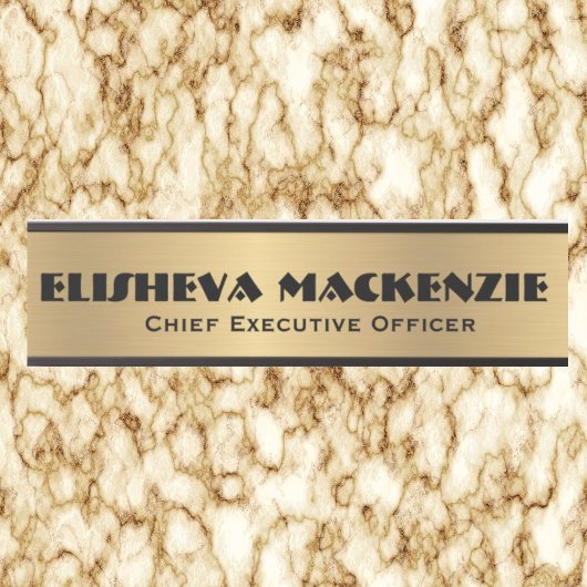 Panneau de porte de bureau Plaque de nom or Faux