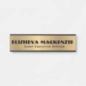 Panneau de porte de bureau Plaque de nom or Faux (Devant)