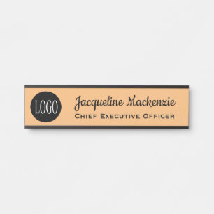 Panneau de porte pour bureau avec plaque de nom de
