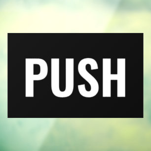 Panneau de porte "POUSSER", Noir/Blanc, Message DI