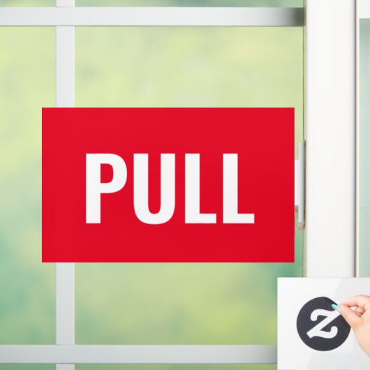 Panneau de porte "PULL", rouge/blanc ou votre mess (Maison)