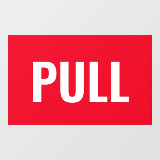 Panneau de porte "PULL", rouge/blanc ou votre mess (Feuille)