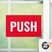 Panneau de porte "PUSH", rouge/blanc ou votre mess (Maison)