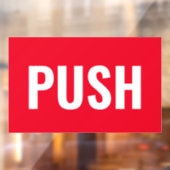 Panneau de porte "PUSH", rouge/blanc ou votre mess (Feuille 2)