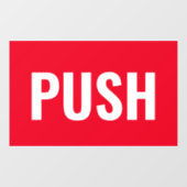 Panneau de porte "PUSH", rouge/blanc ou votre mess (Feuille)