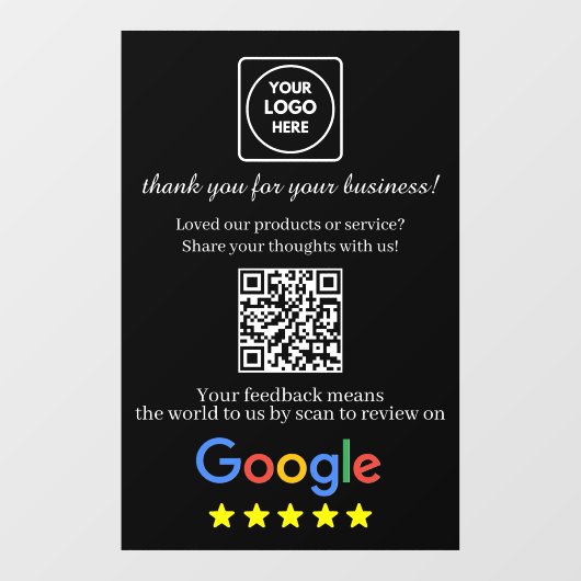 Panneau de porte QR Code Avis Google Logo AI (Feuille)