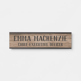 Panneau de porte suspendu au grain de bois Plaque