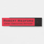 Panneau de porte suspendu rouge moderne Plaque nom (Devant)
