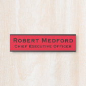 Panneau de porte suspendu rouge moderne Plaque nom (Devant)