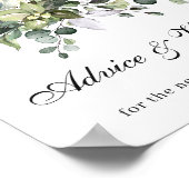Panneau de poster de mariage Conseils et Vœux de E (Coin)