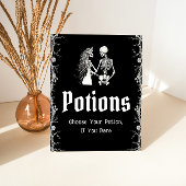Panneau de potions squelette de Halloween gothique