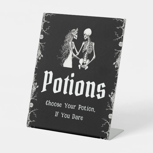 Panneau de potions squelette Halloween gothique no (Recto)