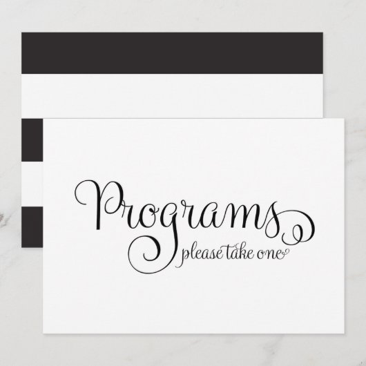 Panneau de programme de mariage, (Devant / Derrière)
