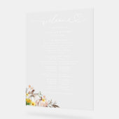 Panneau de programme de mariage automnal au tourne (Angle)